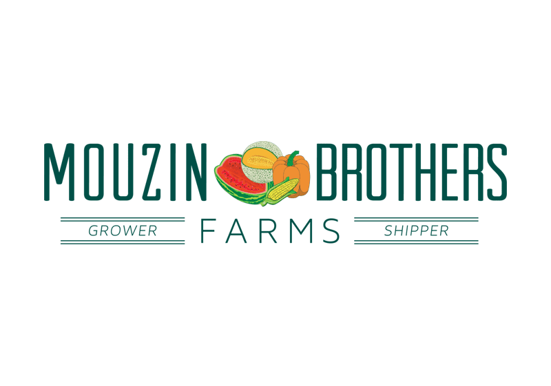 Mouzin Brothers Farms logo with produce.